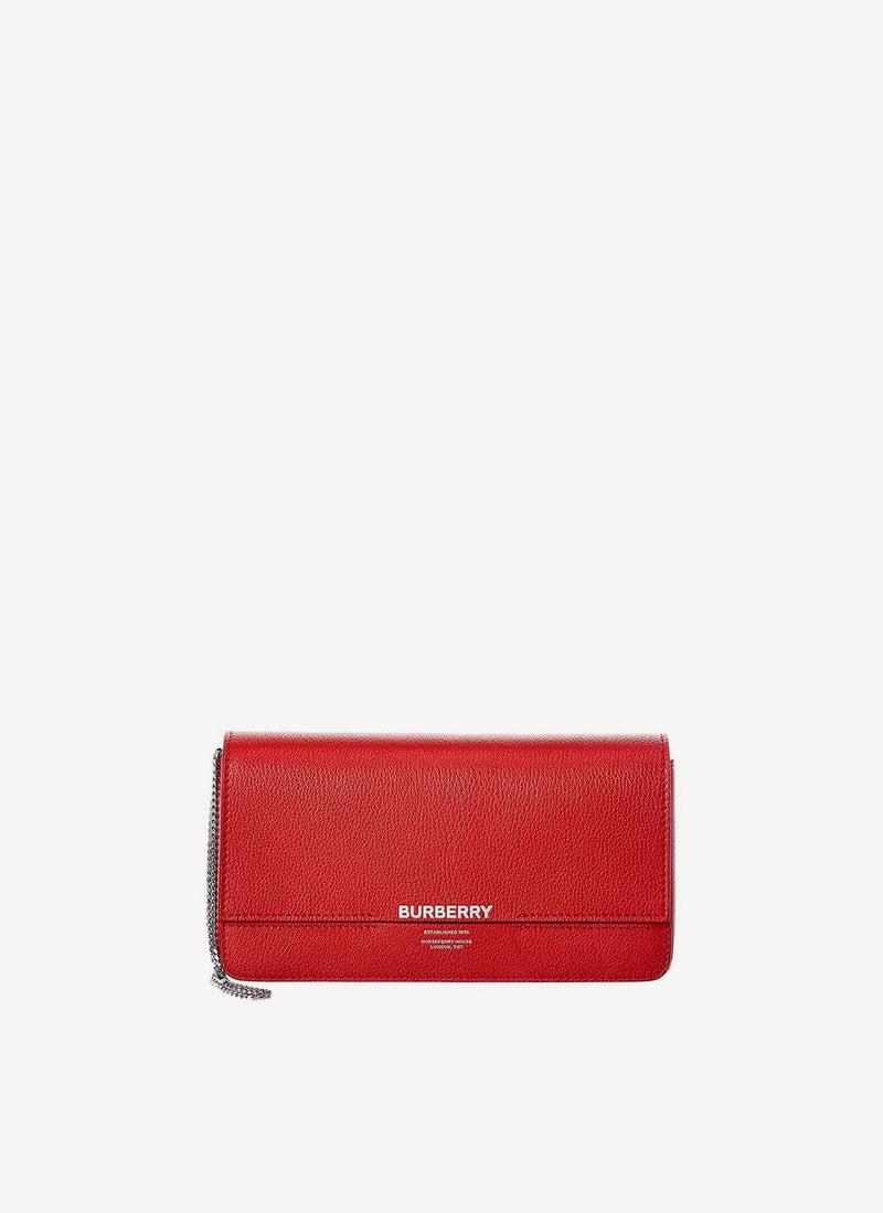 Burberry - Pochette Rectangulaire En Cuir - Red - Femme