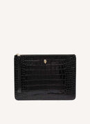 Alexander Mcqueen - Pochette Skull Charm Leather Clutch - Black - Femme