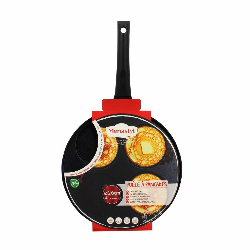 Pancake Pan Met 4 Holtes - Aluminium - 26 cm