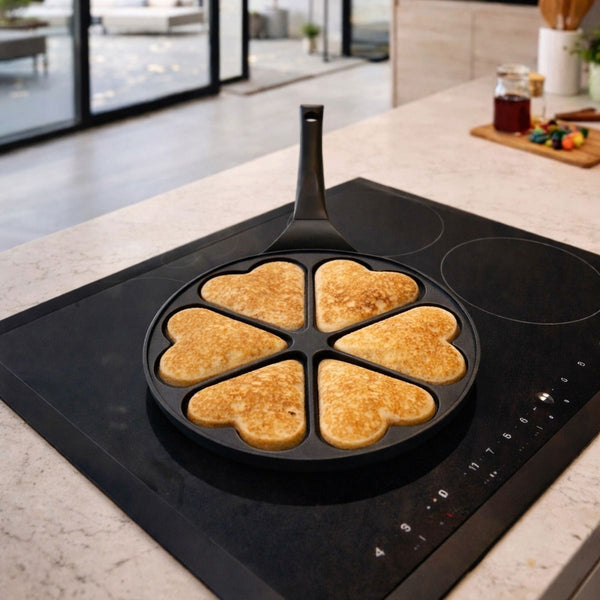 Pannkakspanna Hjärtformad Med 6 Fack - Aluminium - 26 cm