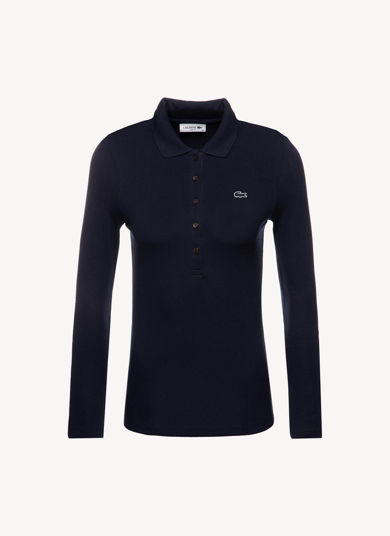 Lacoste - Polo Manches Longues - Marine - Femme