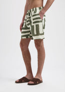 Shorts flameados a rayas - Verde
