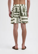 Shorts flameados a rayas - Verde