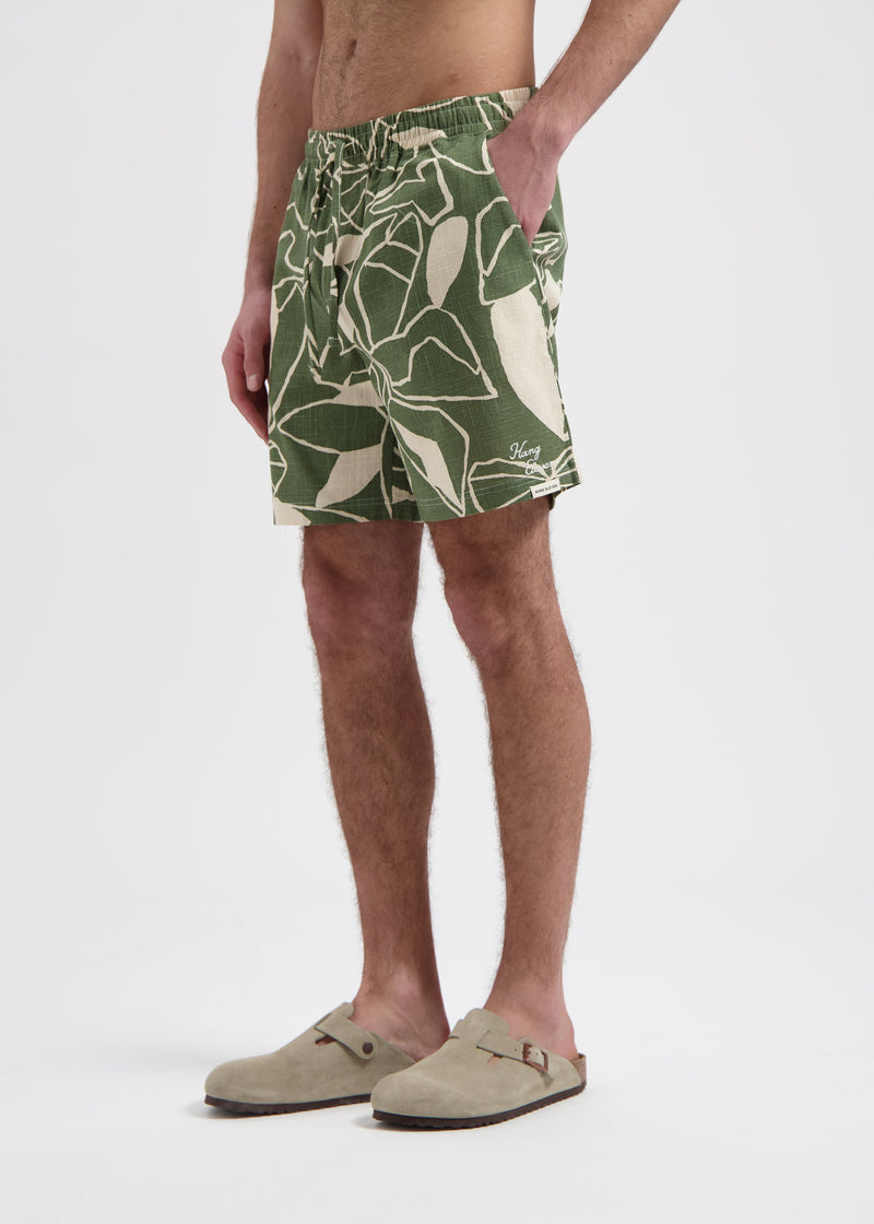 Shorts flameados Plants - Verde