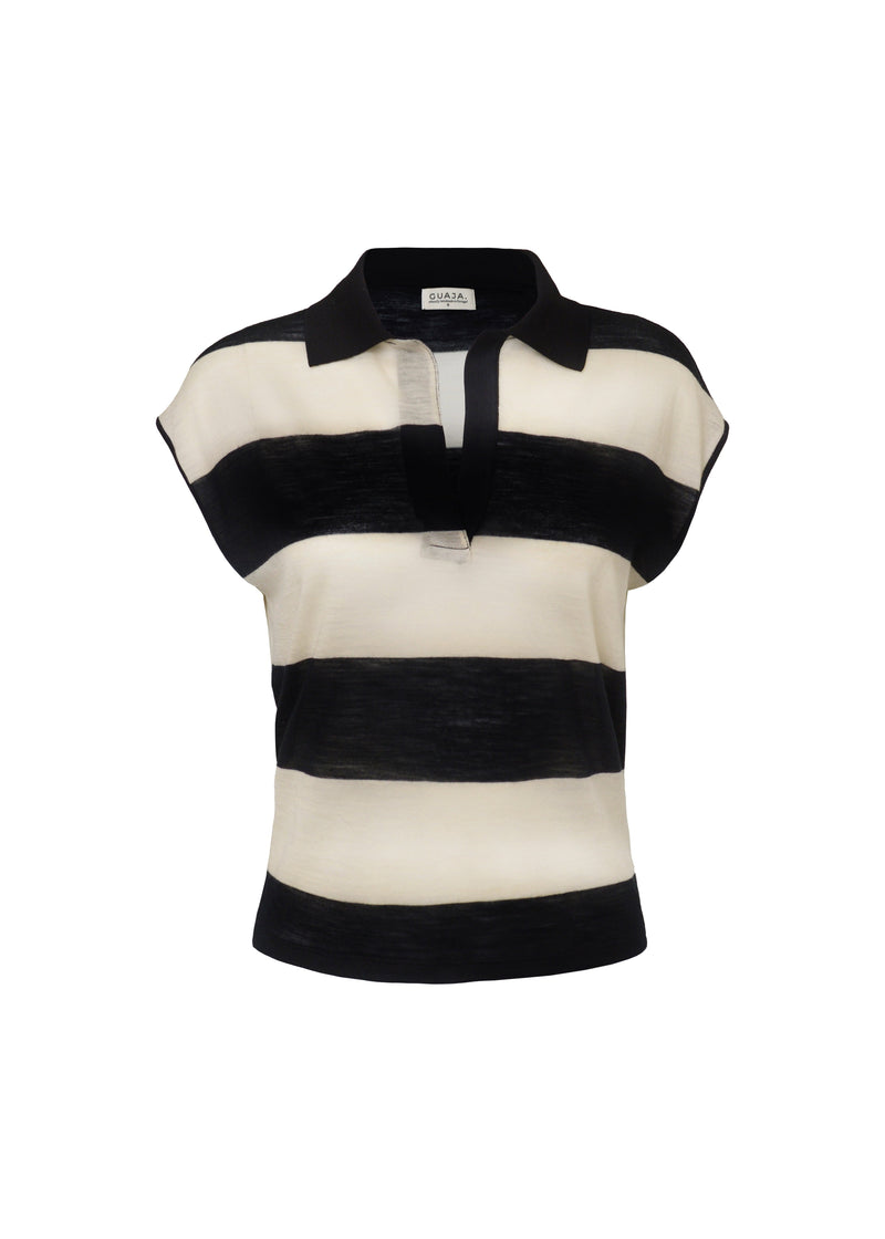 Top Sleeveless Wool Polo - Stripes