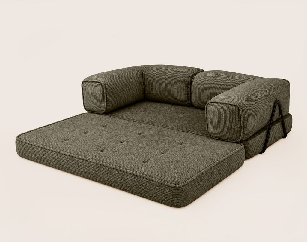Poppy - Sofá Cama 3 Plazas - Pana - Verde
