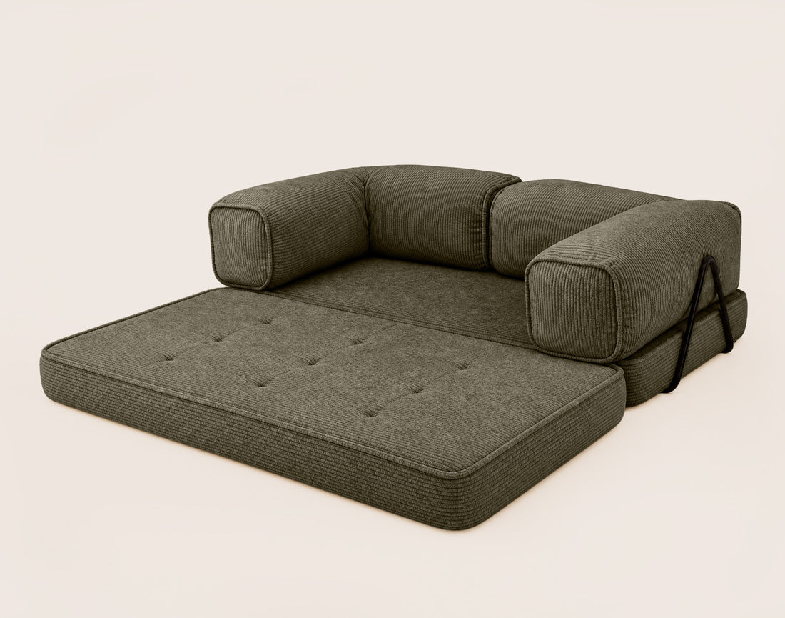 Poppy - Sofá Cama 3 Plazas - Pana - Verde