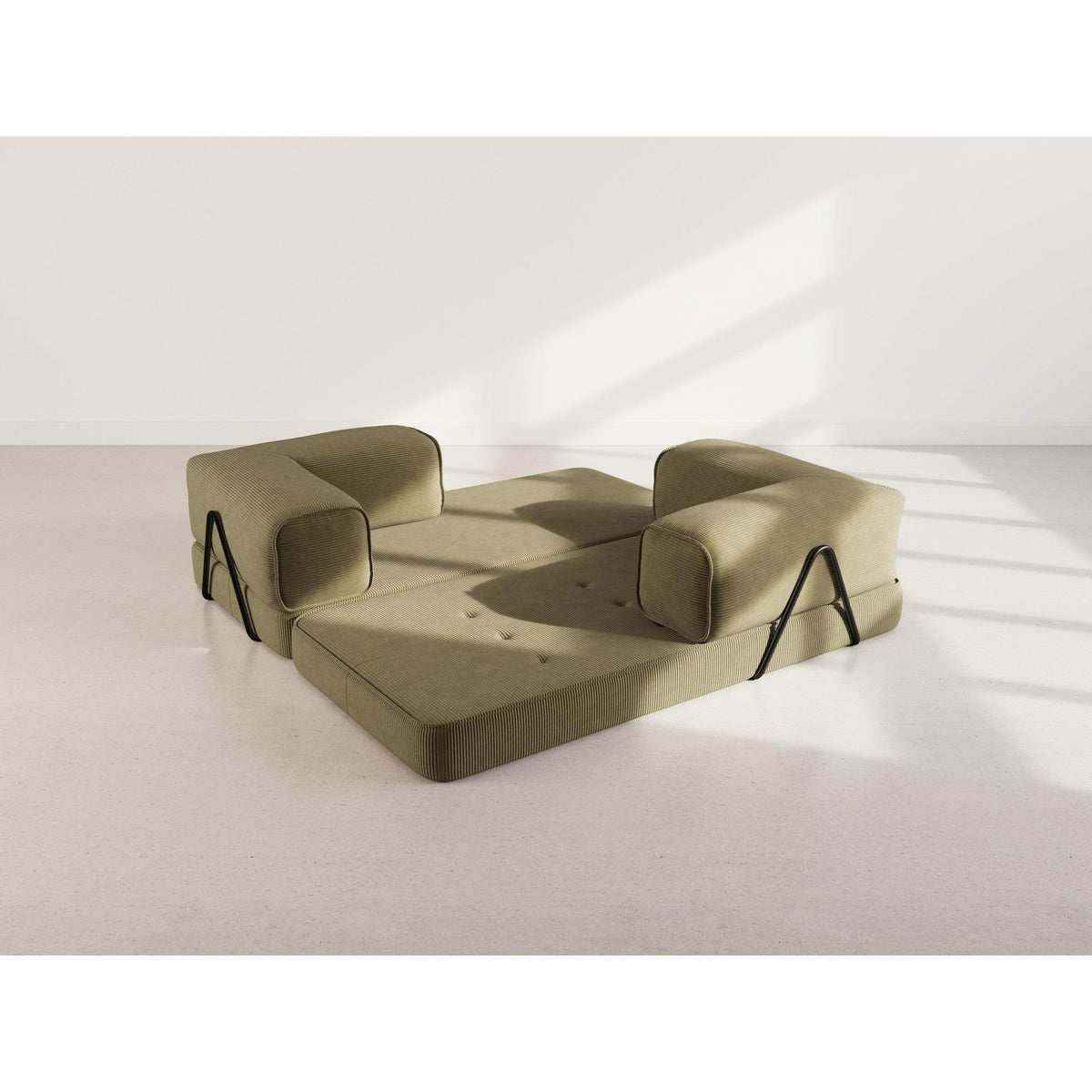 Poppy - 3-Seater Sofa Bed - Corduroy - Green