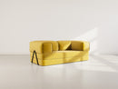 Poppy - Canapé Convertible - 3 Places - Velours Côtelé - Jaune