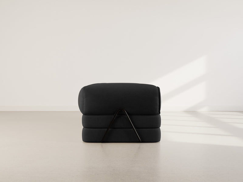 Poppy - Sofá convertible - 3 plazas - Pana - Negro