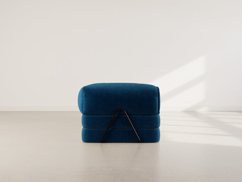 Poppy - Sofá convertible - 3 plazas - Pana - Azul