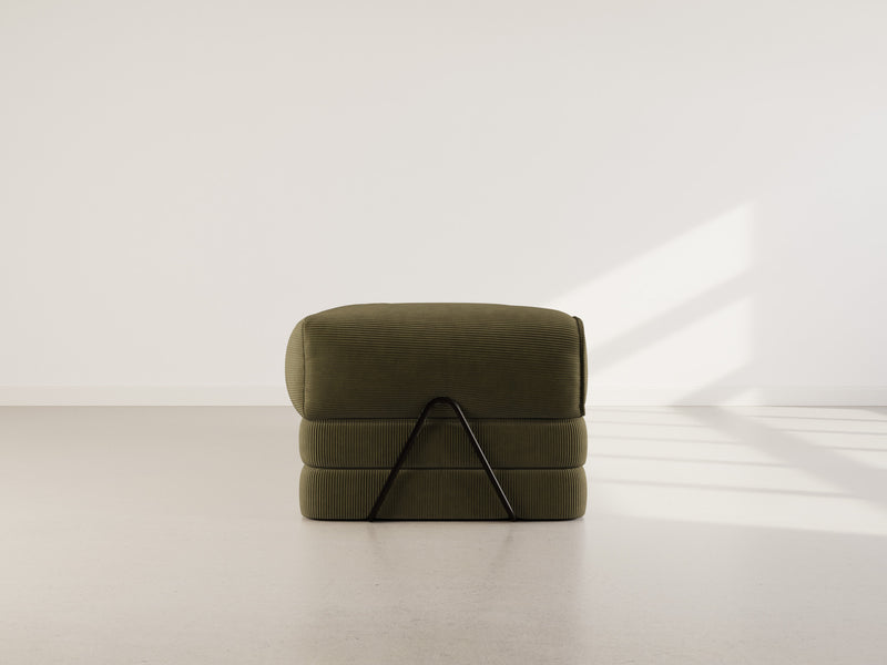 Poppy - Canapé Convertible - 3 Places - Velours Côtelé - Vert