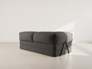 Poppy - Sofá convertible - 3 plazas - Pana - Gris oscuro