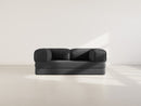 Poppy - Sofá convertible - 3 plazas - Pana - Negro