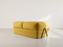 Poppy - Canapé Convertible - 3 Places - Velours Côtelé - Jaune