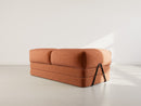 Poppy - Canapé Convertible - 3 Places - Velours Côtelé - Terracotta
