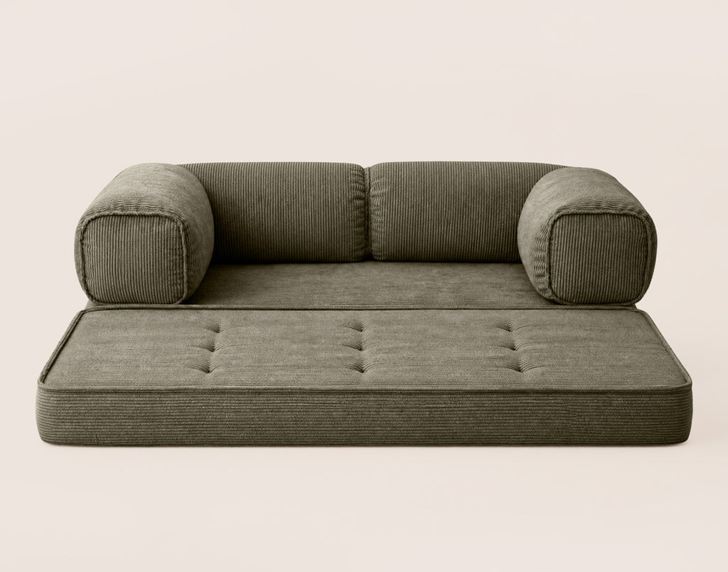 Poppy - Sofá Cama 3 Plazas - Pana - Verde