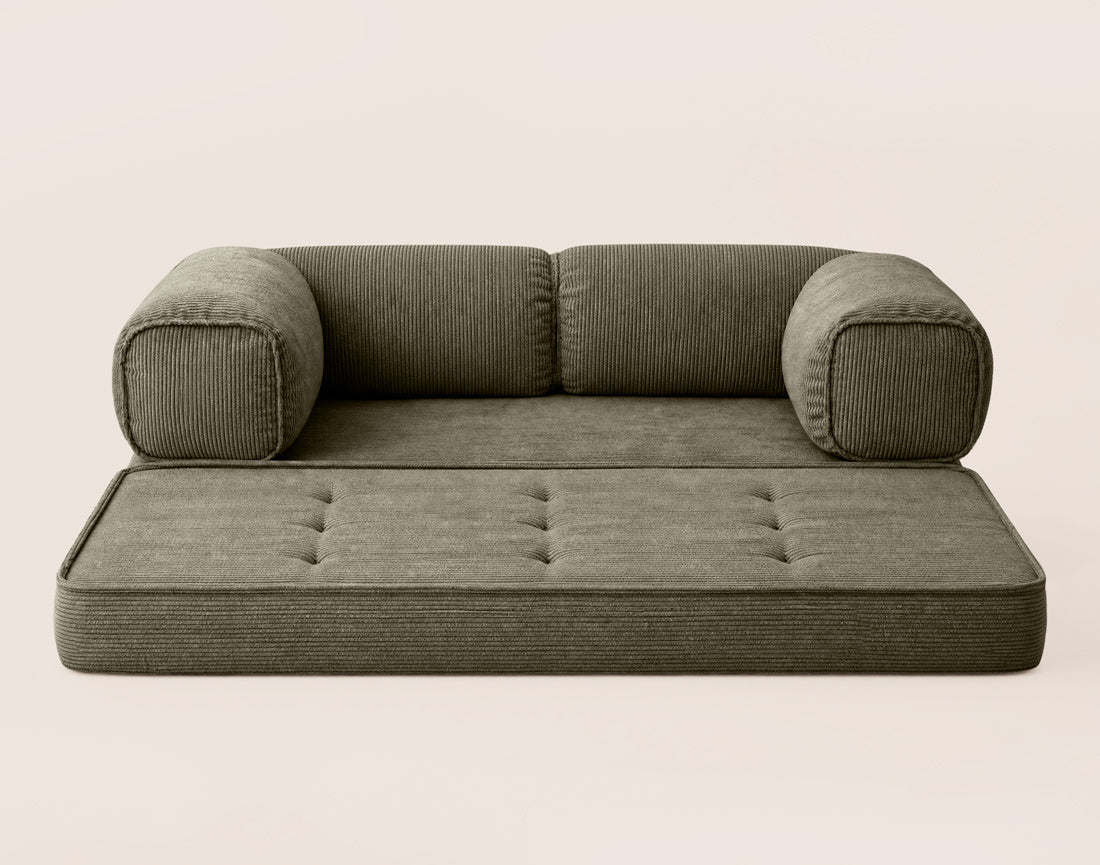 Poppy - Sofá Cama 3 Plazas - Pana - Verde
