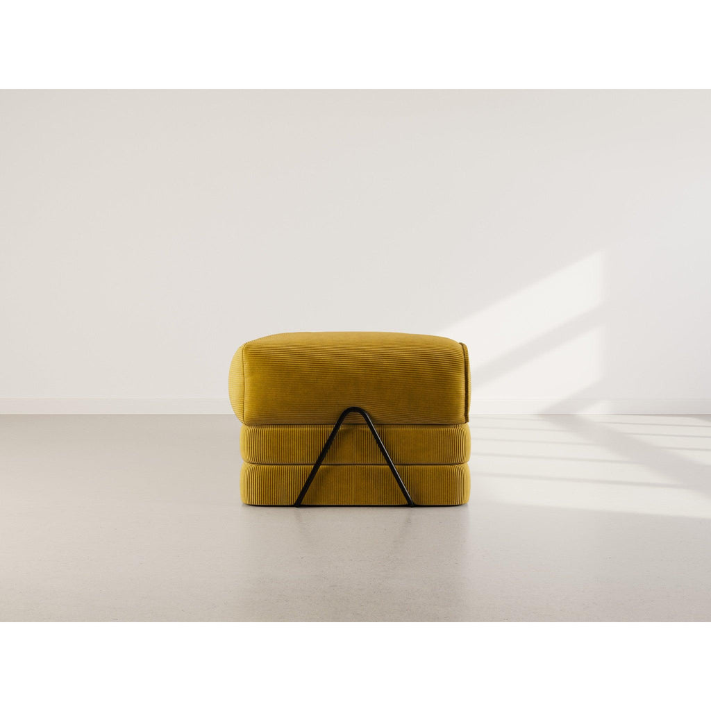 Poppy - Canapé Convertible - 3 Places - Velours Côtelé - Jaune