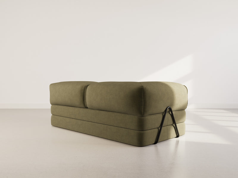 Poppy - Canapé Convertible - 3 Places - Velours Côtelé - Vert