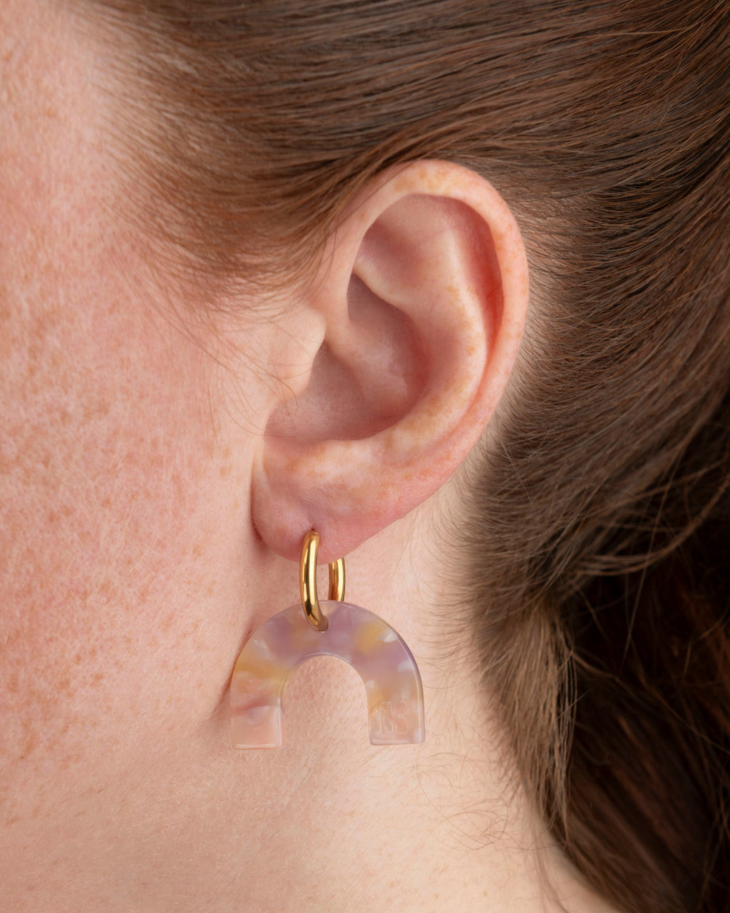 Boucles D'Oreilles Arc-En-Ciel - Rose Orangé