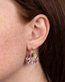 Baby Fleurette Earrings - Magenta & Green