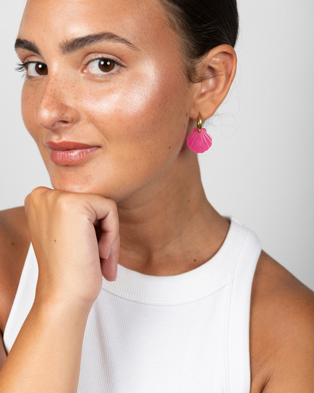 Boucles D'Oreilles Baby Mermaid - Fuchsia