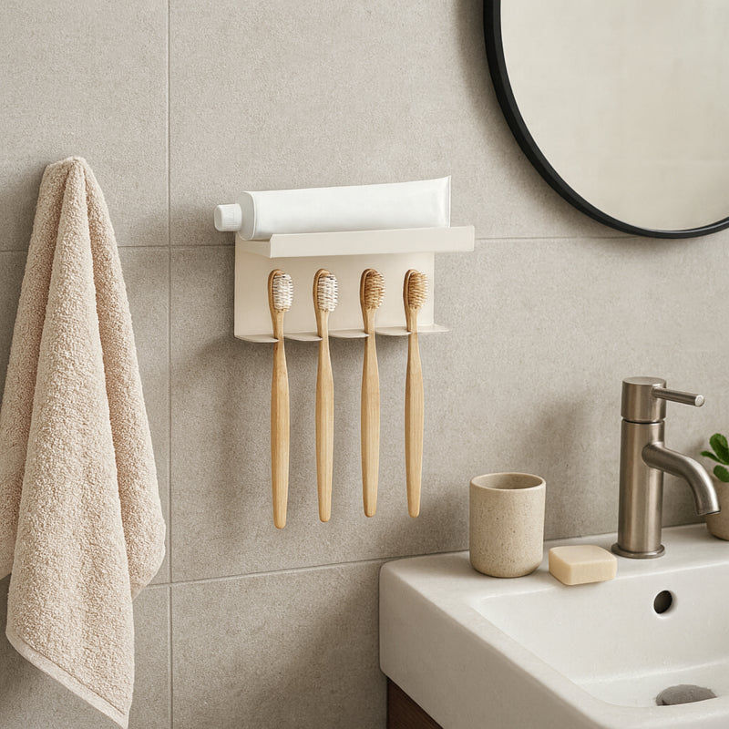 Porte Brosse À Dent Eclatant - Crème