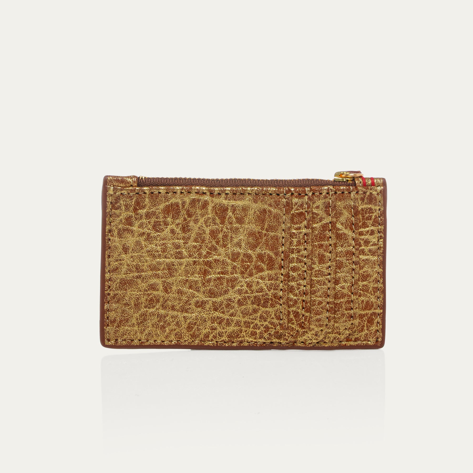 Porte Carte Helena Cuir Bubble Or Antique