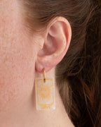Boucles D'Oreilles Carte De Tarot - Irisé Blanc