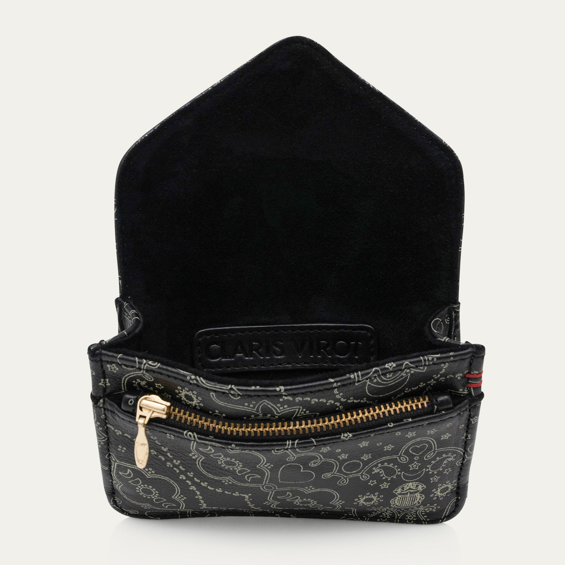 Porte Cartes Cuir Alex Nappa Noir Imprimé Bandana