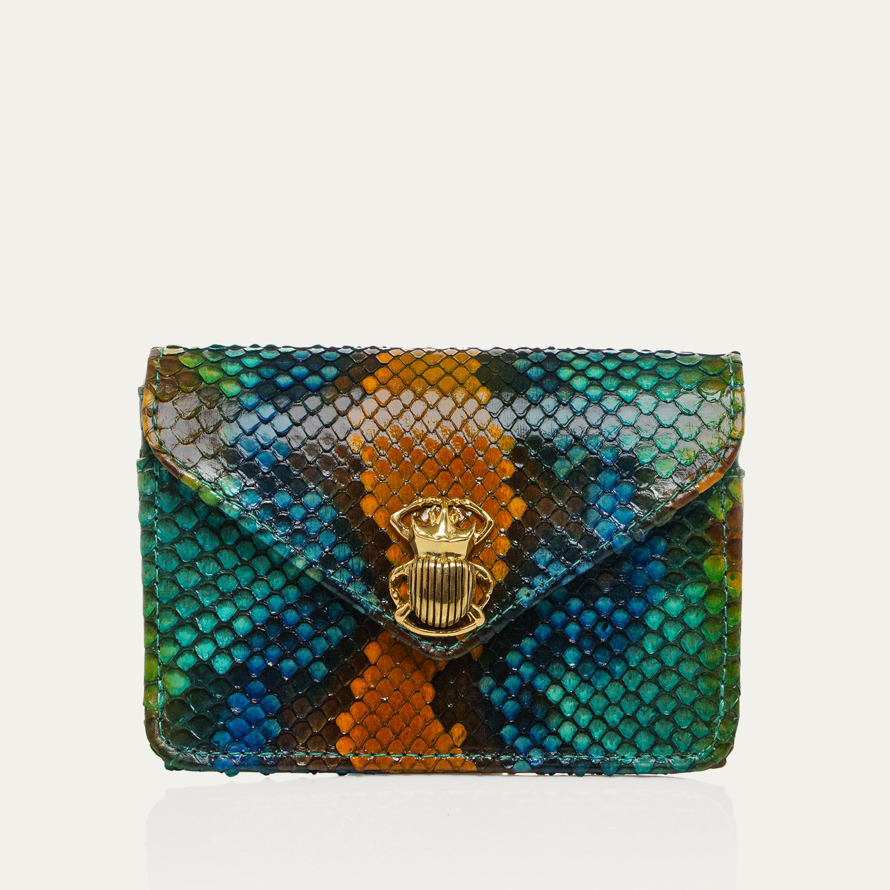 Porte Cartes Python Alex Lotus Bleu