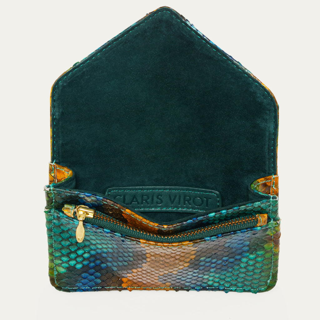 Porte Cartes Python Alex Lotus Bleu