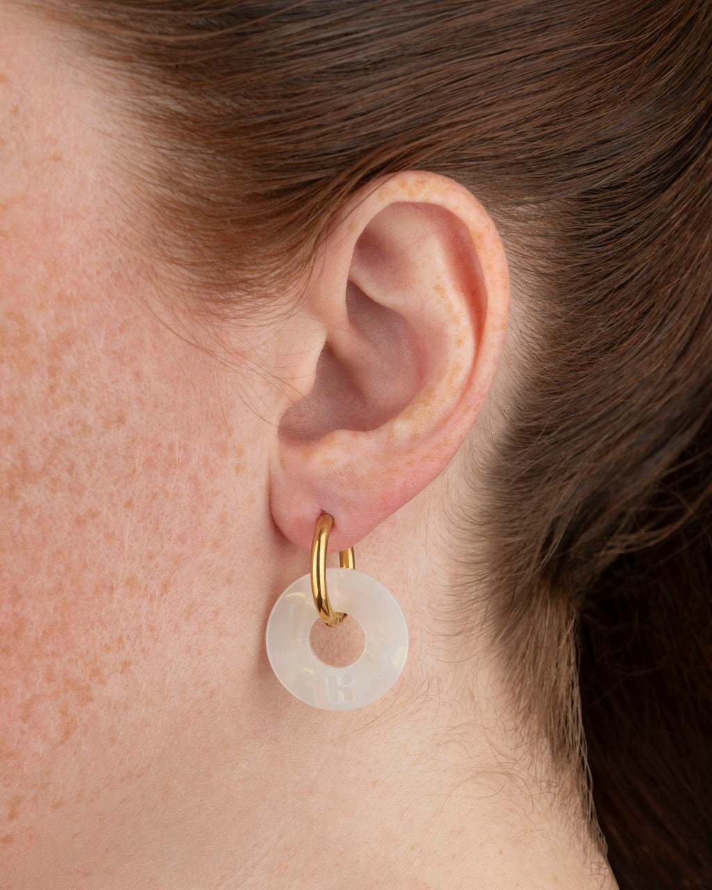 Boucles D'Oreilles Donuts - Irisé Blanc