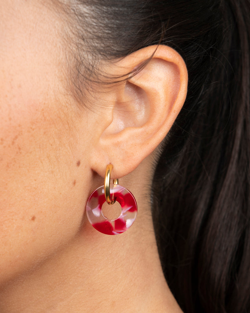 Pendientes Donut - Rojo
