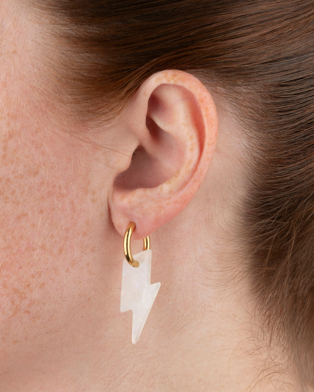 Boucles D'Oreilles Éclair - Irisé Blanc