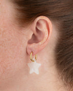 Boucles D'Oreilles Étoile - Irisé Blanc