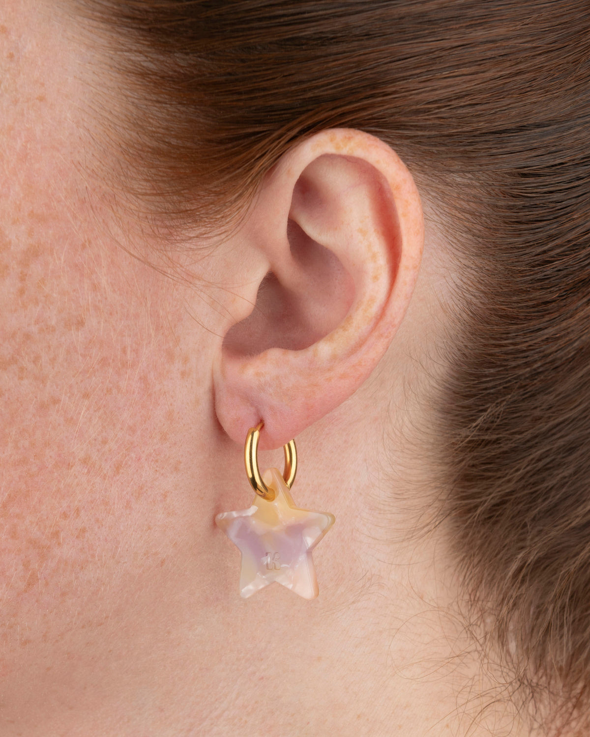Boucles D'Oreilles Étoile - Rose Orangé