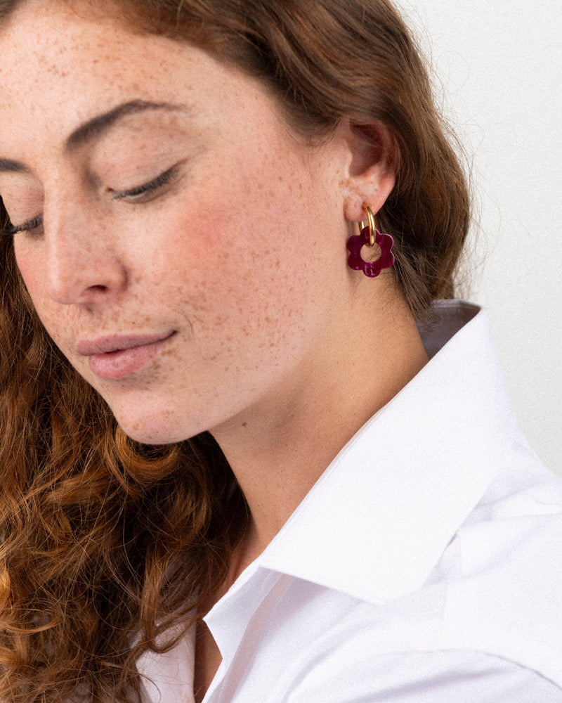 Baby Fleurette Earrings - Cherry