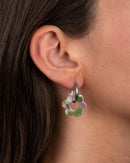 Baby Fleurette Earrings - Green & Lavender