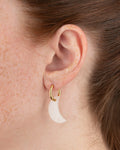 Boucles D'Oreilles Lune - Irisé Blanc