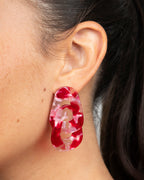 Boucles D'Oreilles Maillon - Rouge