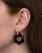 Boucles D'Oreilles Maxi Fleurette - Écaille