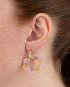 Boucles D'Oreilles Maxi Fleurette - Rose Orangé
