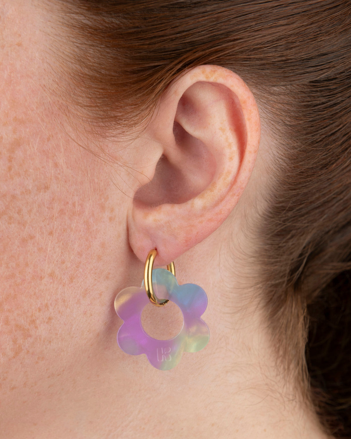 Boucles D'Oreilles Maxi Fleurette - Sirène