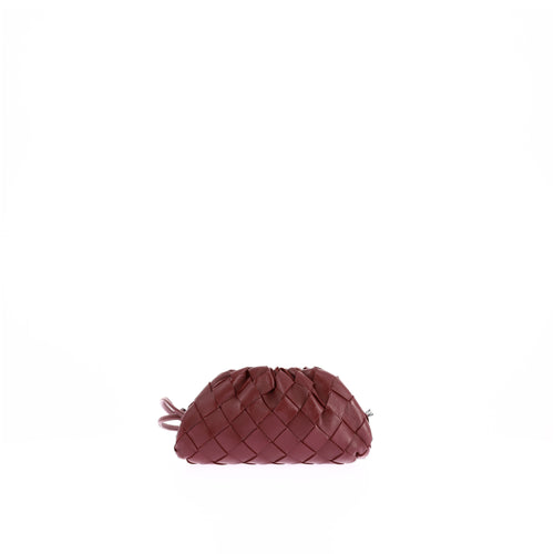 Porte-Monnaie Pouch Nano Bottega Veneta Cuir Bordeaux - Bottega Veneta