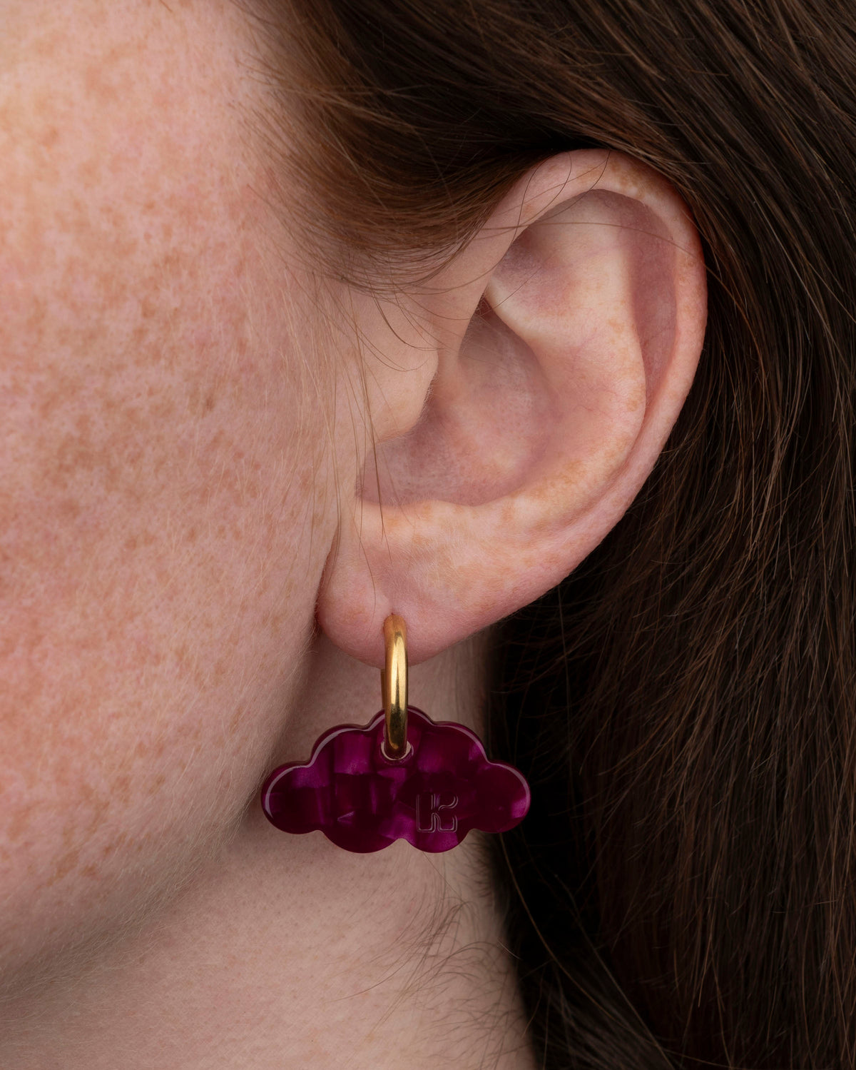 Boucles D'Oreilles Nuage - Cerise