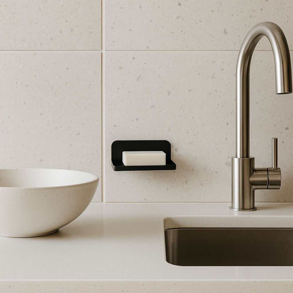 Le Moussant - Porte-Savon Mural - Acier - Blanc Brillant