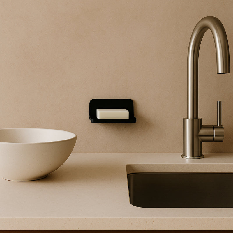 Le Moussant - Porte-Savon Mural - Acier - Blanc Brillant