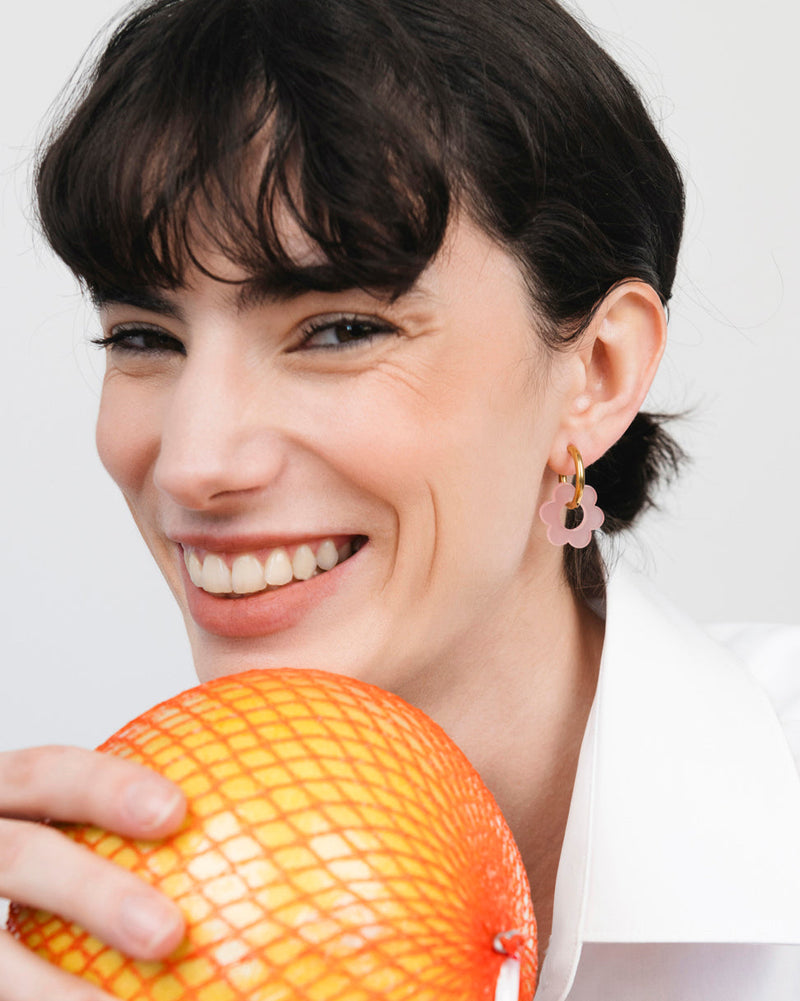 Baby Fleurette Earrings - Pale Pink